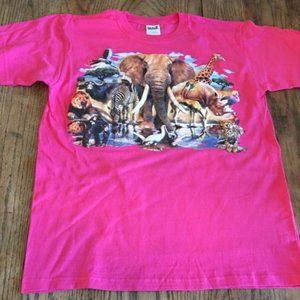 Kid's T Shirt African Animals 3D Puff Ink Child's Children's Youth XL NWOT NEW
